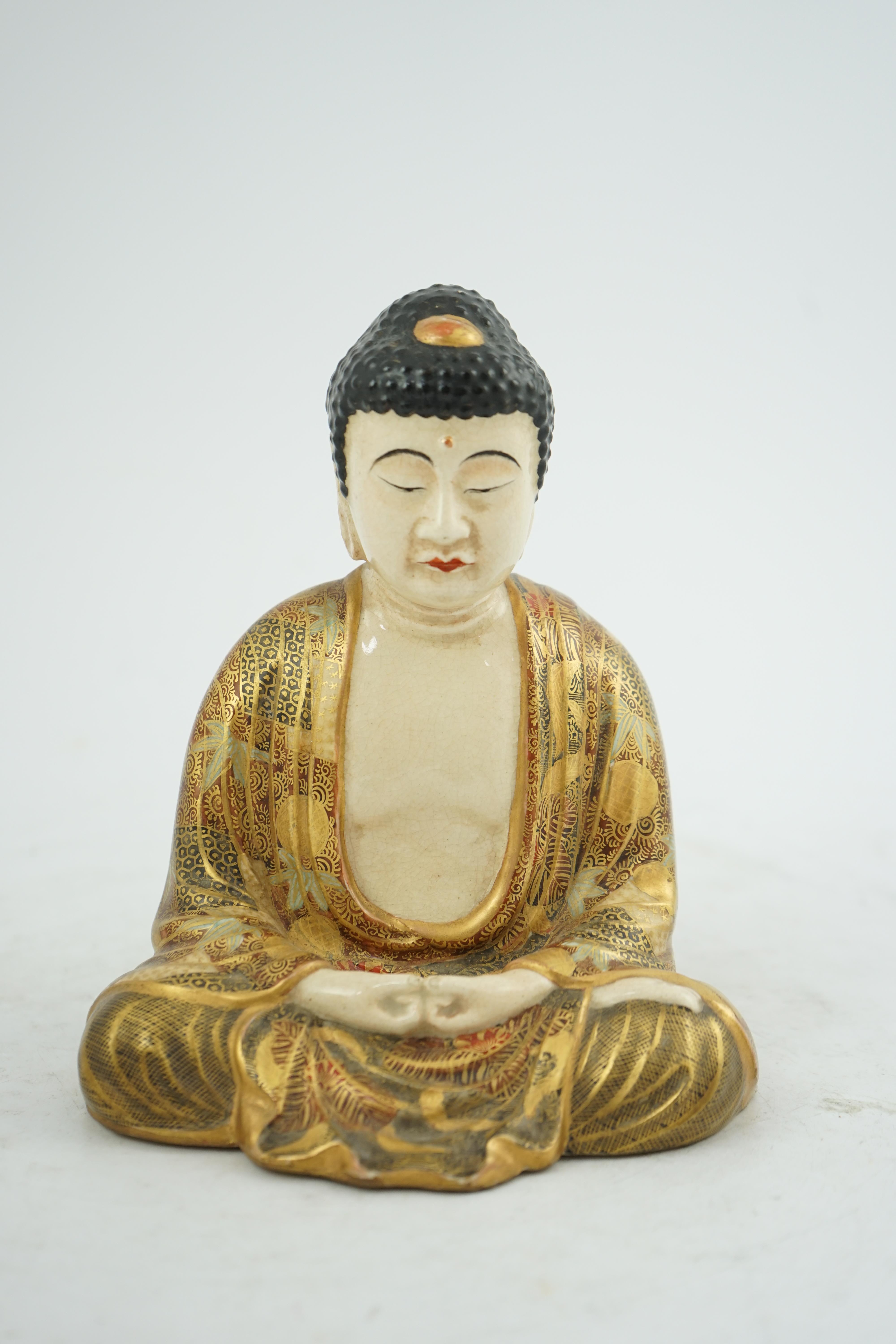 A Japanese Satsuma seated figure of Buddha, Meiji period